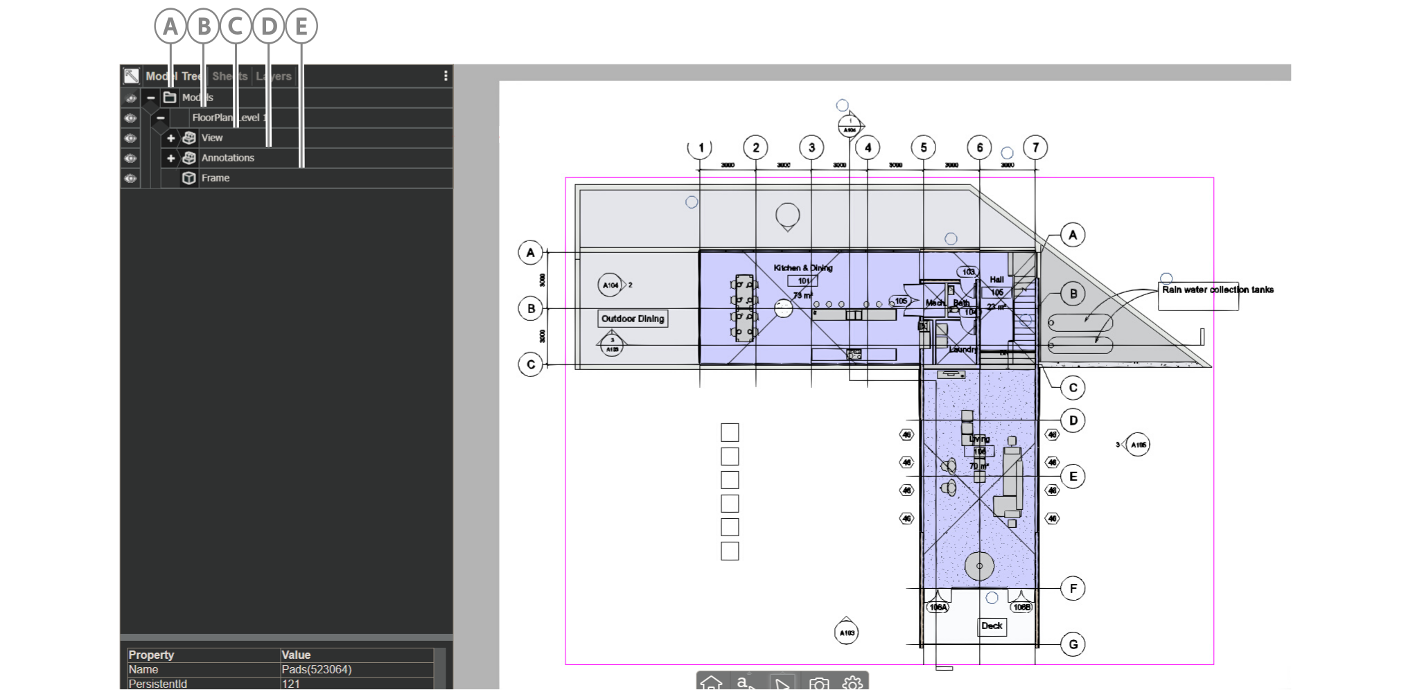 Hoops node tree structure