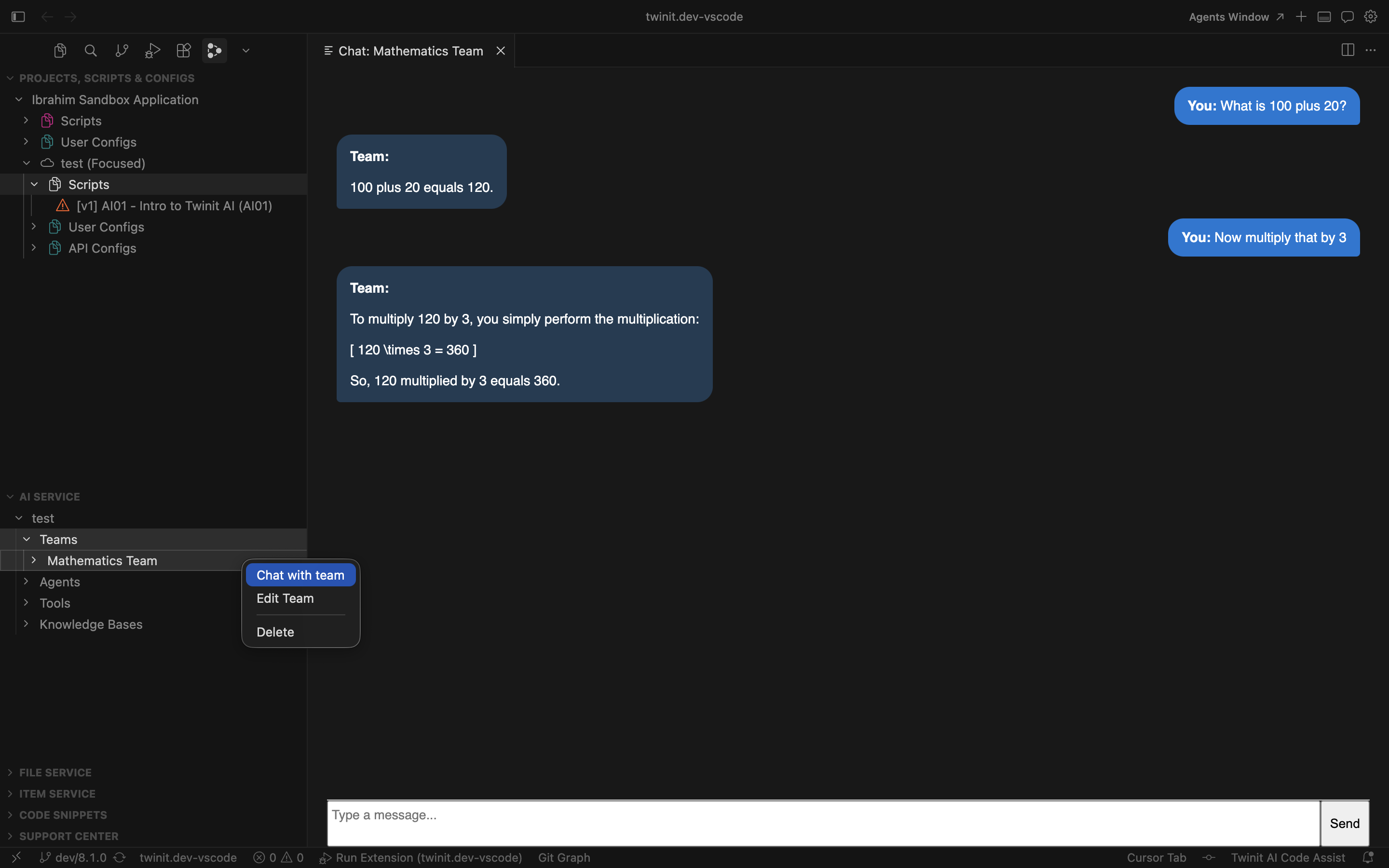chat with team