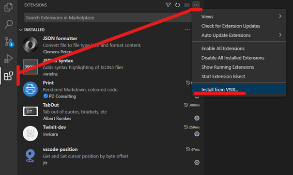 install extension