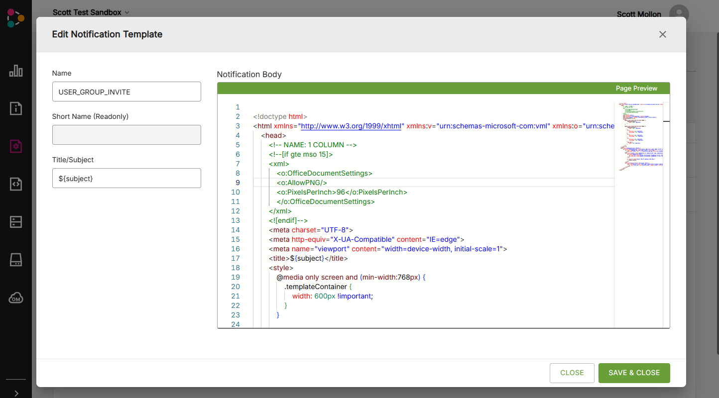 template html