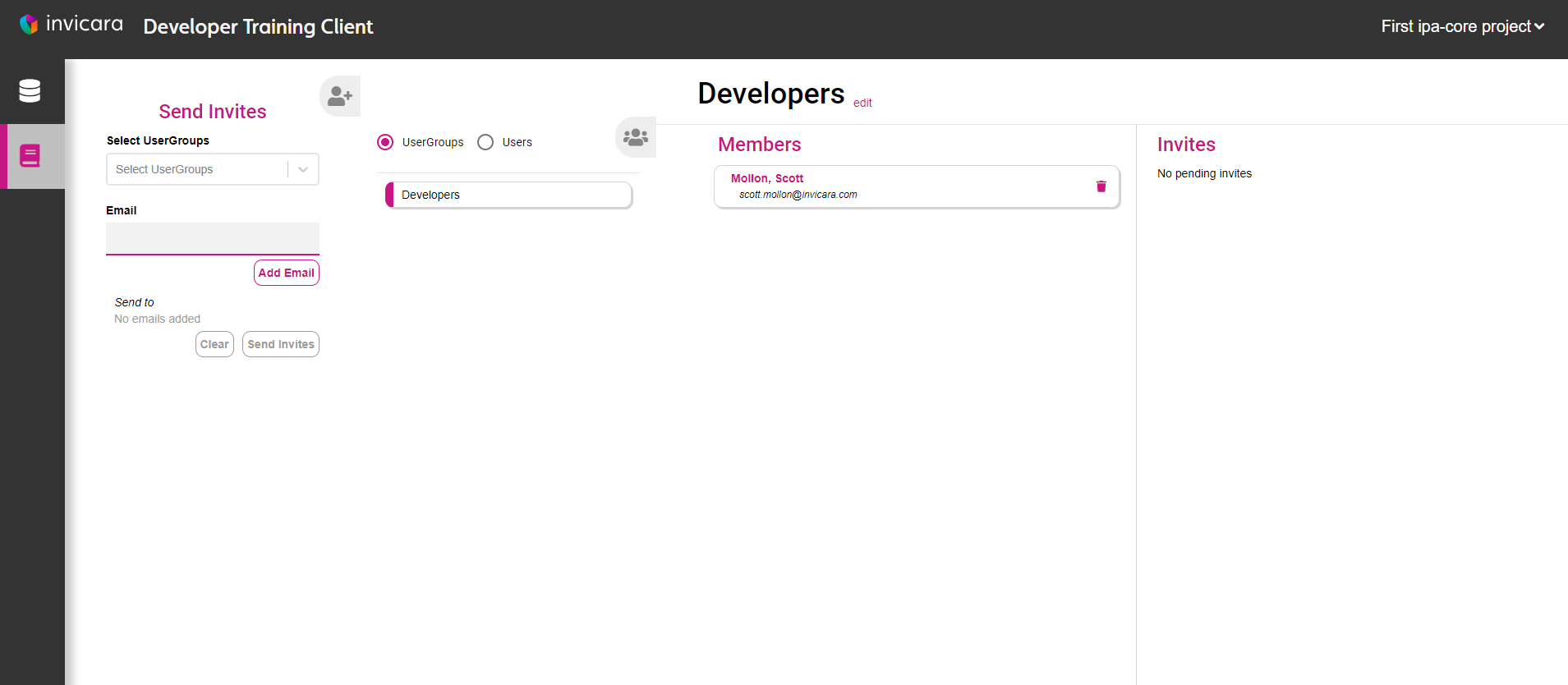 user group view page